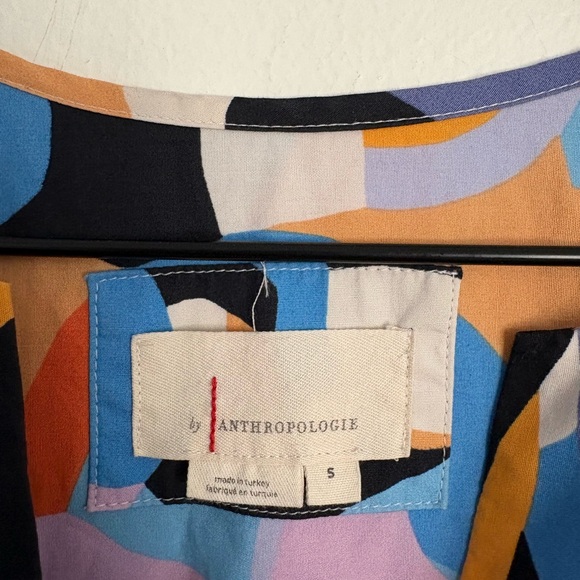 Anthropologie Somerset Blue Orange Abstract Spring Midi Dress Women’s Small EUC - Picture 7 of 10